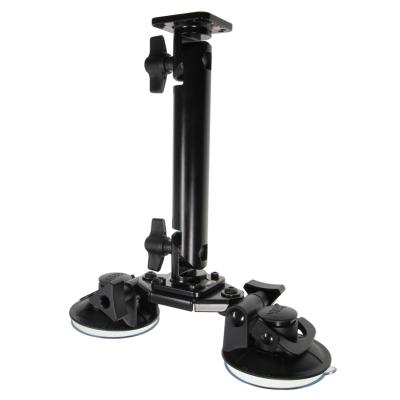 Dual-Saugnapfhalterung mit Sockelhalterung, 8'', Befestigungssystemsplatte: 50x50 mm, 2 x AMPS-L&ouml;che