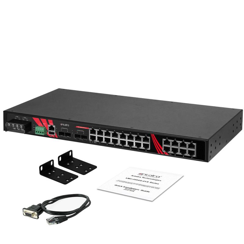 28-Port Industrial Managed Gigabit Ethernet Switch, 24 x 1000T