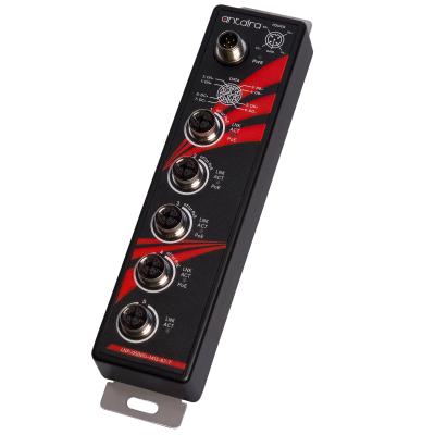 5-Port Unmanaged PoE+ (30W/port) Industrial IP67 Gigabit Switch, M12, 48-56VDC